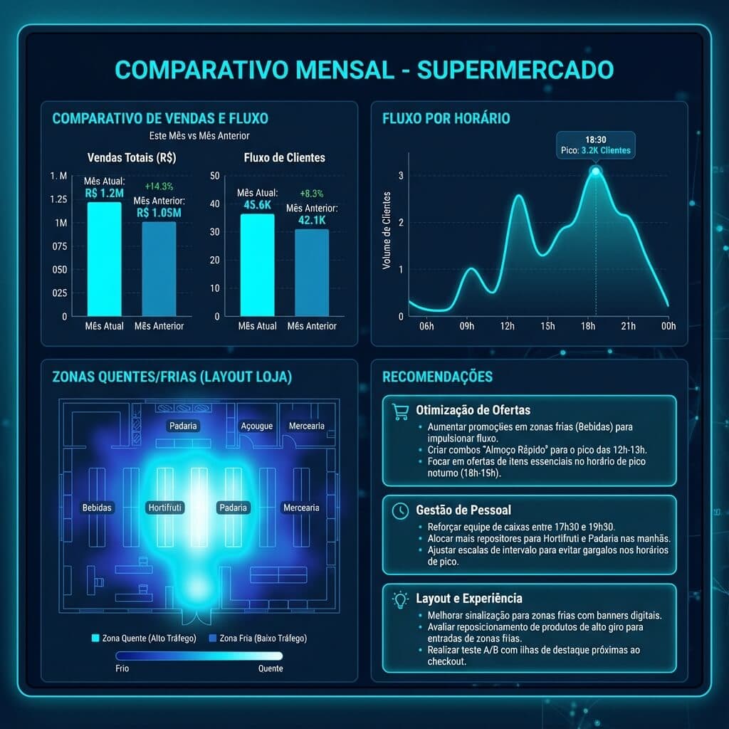 Comparativo Mensal - Supermercado