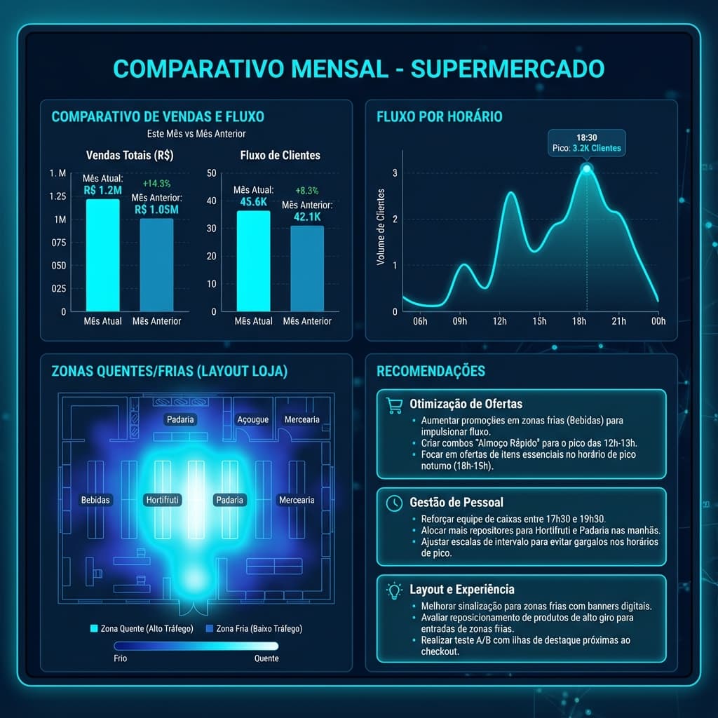 Comparativo Mensal - Supermercado