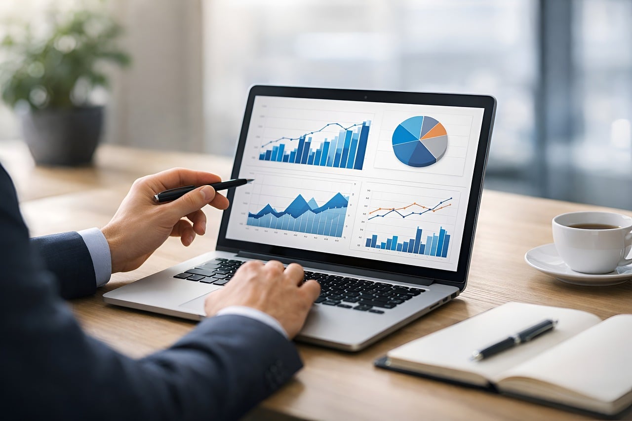 Engagement data being analyzed on a dashboard